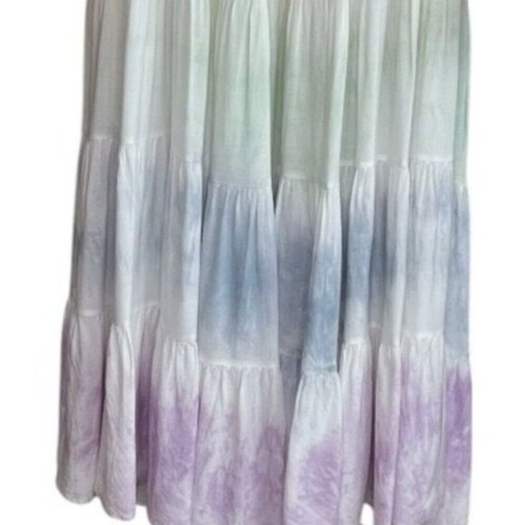 Storia Pastel Tie-Dye Maxi Dress NWT Medium | Tiered Flowy Adjustable Straps - Picture 8 of 13